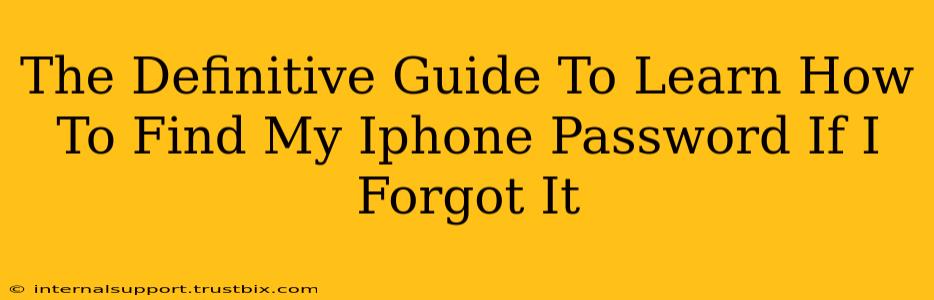 The Definitive Guide To Learn How To Find My Iphone Password If I Forgot It