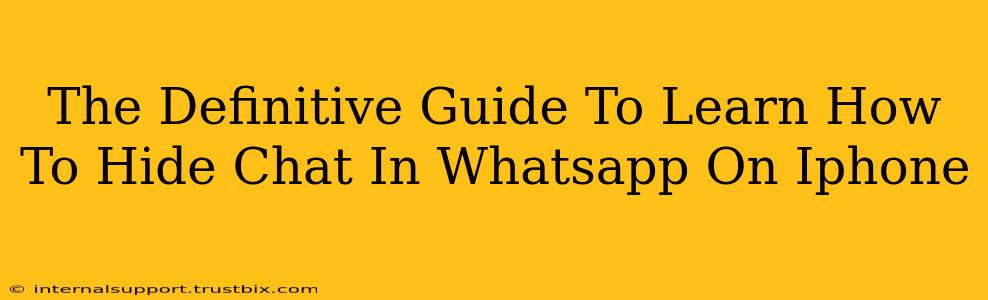 The Definitive Guide To Learn How To Hide Chat In Whatsapp On Iphone