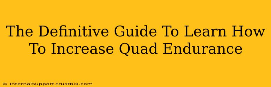 The Definitive Guide To Learn How To Increase Quad Endurance