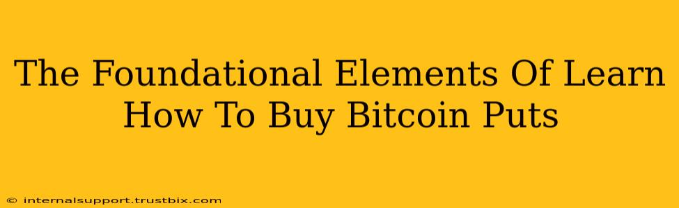 The Foundational Elements Of Learn How To Buy Bitcoin Puts