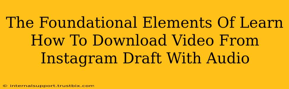 The Foundational Elements Of Learn How To Download Video From Instagram Draft With Audio