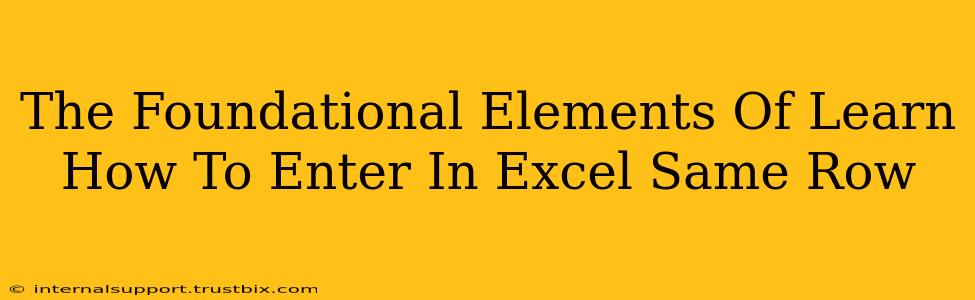 The Foundational Elements Of Learn How To Enter In Excel Same Row