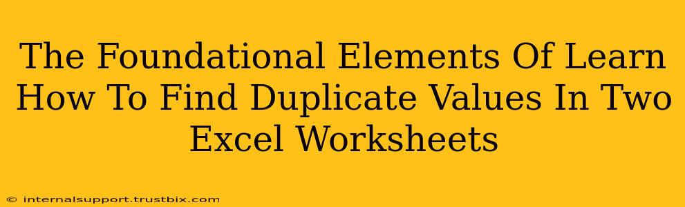 The Foundational Elements Of Learn How To Find Duplicate Values In Two Excel Worksheets