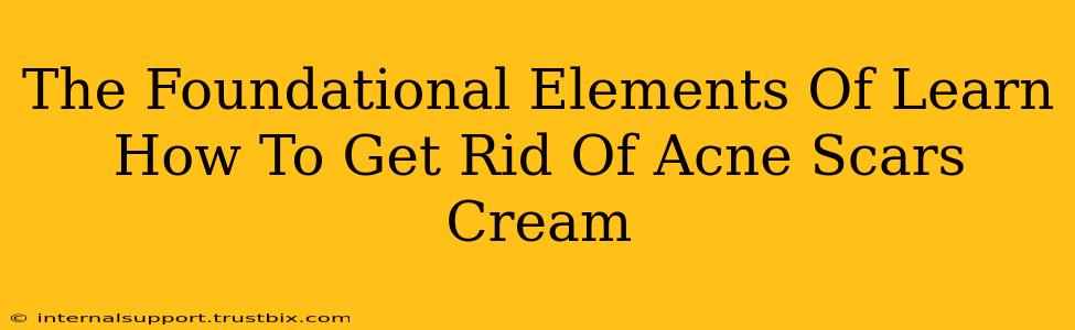 The Foundational Elements Of Learn How To Get Rid Of Acne Scars Cream