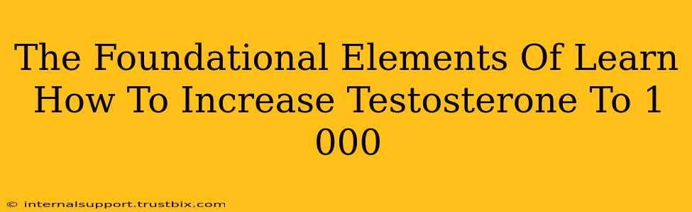 The Foundational Elements Of Learn How To Increase Testosterone To 1 000