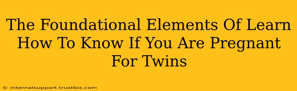 The Foundational Elements Of Learn How To Know If You Are Pregnant For Twins