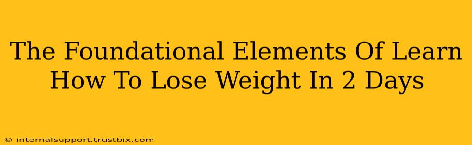 The Foundational Elements Of Learn How To Lose Weight In 2 Days