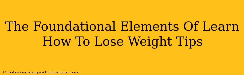 The Foundational Elements Of Learn How To Lose Weight Tips