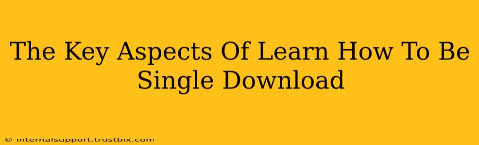 The Key Aspects Of Learn How To Be Single Download