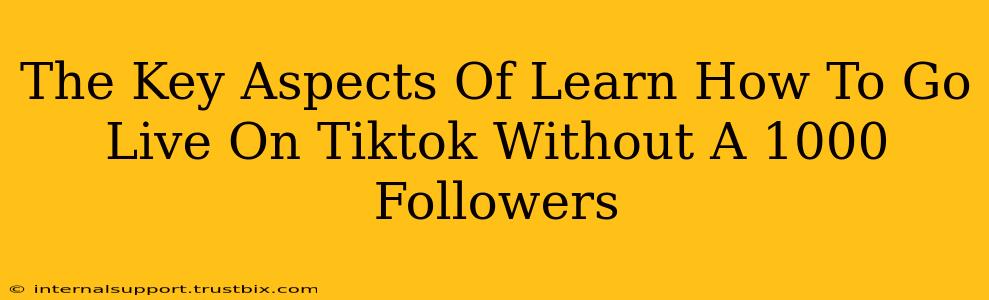 The Key Aspects Of Learn How To Go Live On Tiktok Without A 1000 Followers