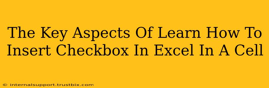 The Key Aspects Of Learn How To Insert Checkbox In Excel In A Cell