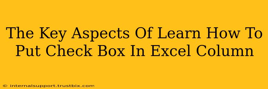 The Key Aspects Of Learn How To Put Check Box In Excel Column