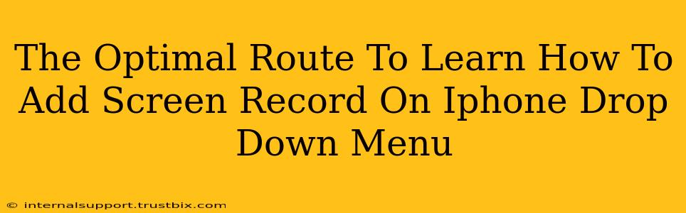 The Optimal Route To Learn How To Add Screen Record On Iphone Drop Down Menu