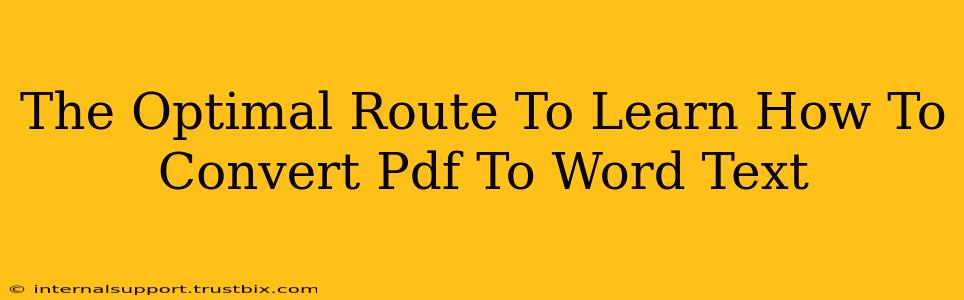 The Optimal Route To Learn How To Convert Pdf To Word Text