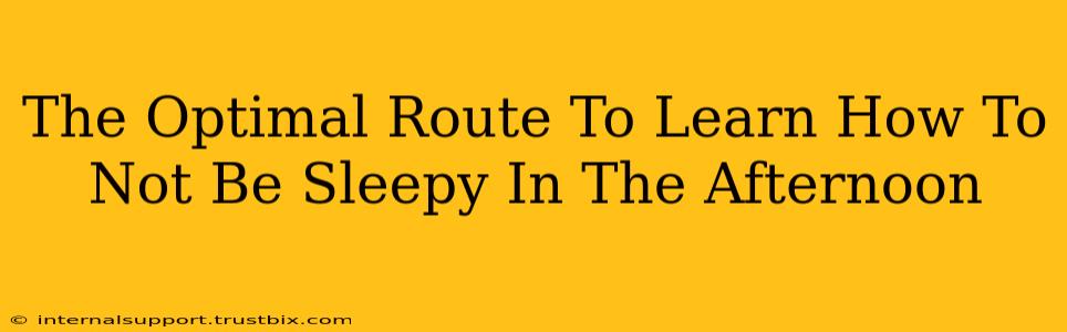 The Optimal Route To Learn How To Not Be Sleepy In The Afternoon