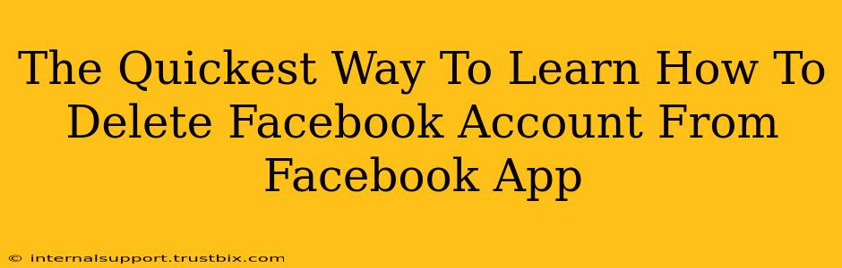 The Quickest Way To Learn How To Delete Facebook Account From Facebook App