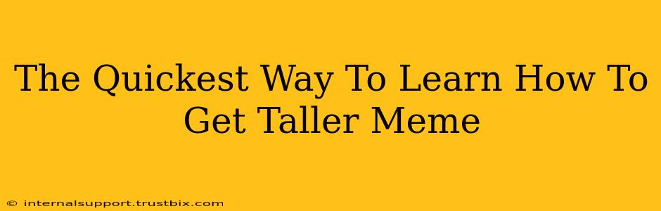 The Quickest Way To Learn How To Get Taller Meme