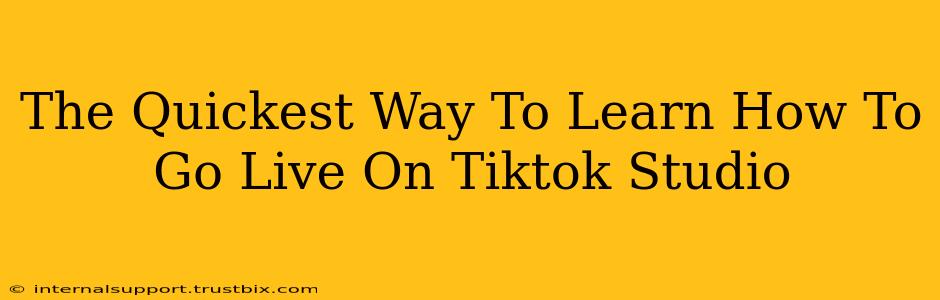 The Quickest Way To Learn How To Go Live On Tiktok Studio