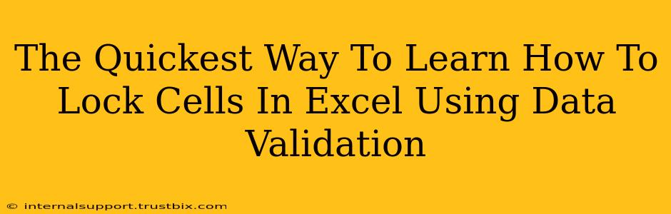 The Quickest Way To Learn How To Lock Cells In Excel Using Data Validation