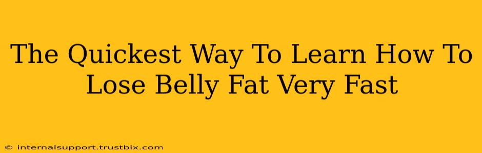 The Quickest Way To Learn How To Lose Belly Fat Very Fast