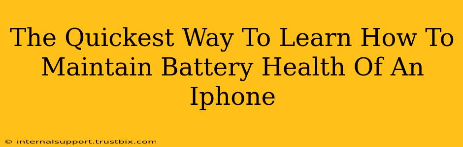 The Quickest Way To Learn How To Maintain Battery Health Of An Iphone