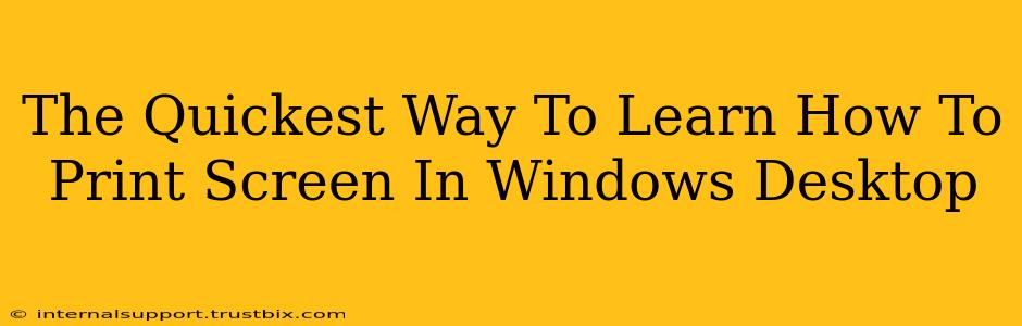 The Quickest Way To Learn How To Print Screen In Windows Desktop