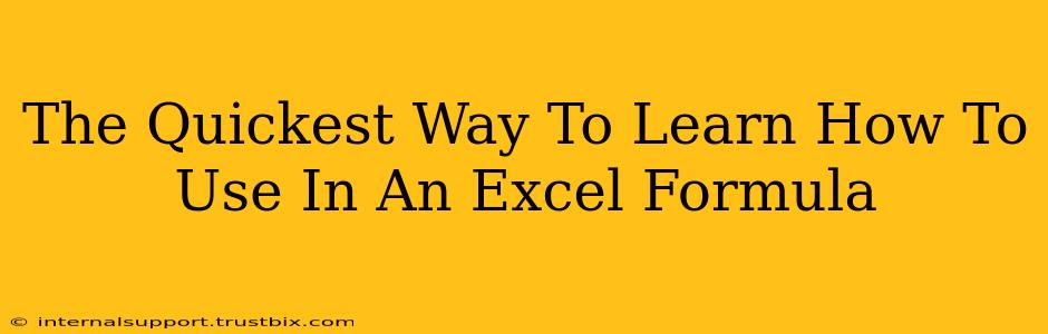 The Quickest Way To Learn How To Use In An Excel Formula