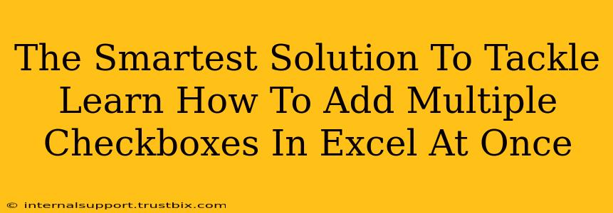 The Smartest Solution To Tackle Learn How To Add Multiple Checkboxes In Excel At Once