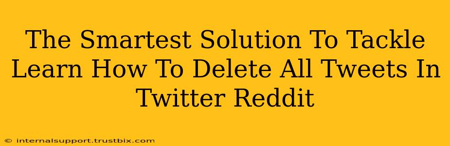 The Smartest Solution To Tackle Learn How To Delete All Tweets In Twitter Reddit