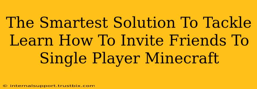 The Smartest Solution To Tackle Learn How To Invite Friends To Single Player Minecraft