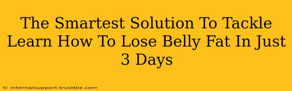 The Smartest Solution To Tackle Learn How To Lose Belly Fat In Just 3 Days