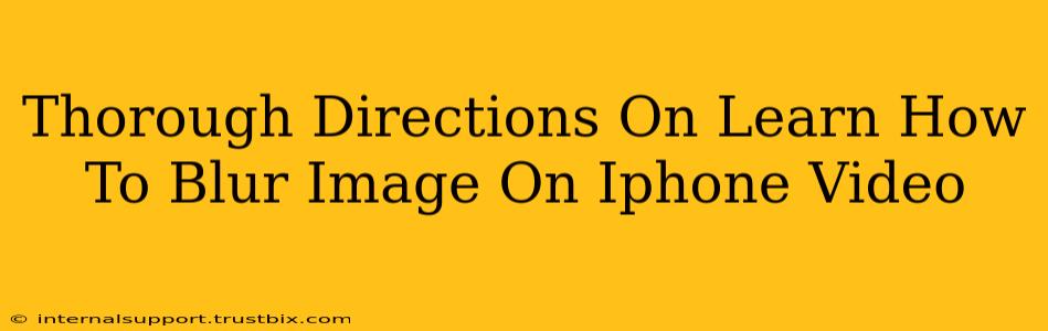 Thorough Directions On Learn How To Blur Image On Iphone Video