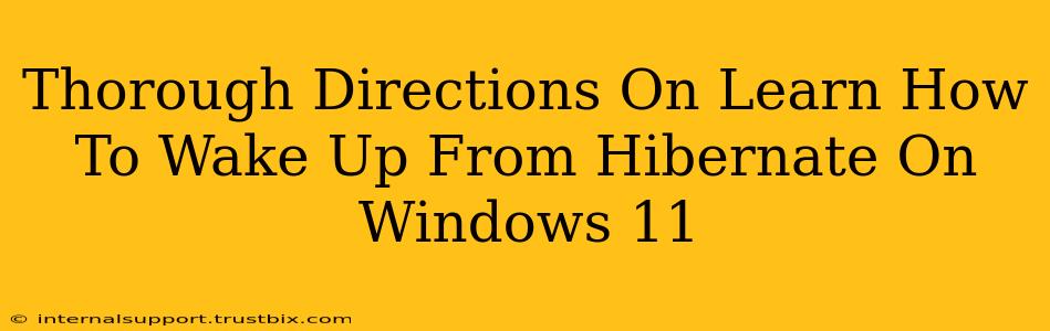 Thorough Directions On Learn How To Wake Up From Hibernate On Windows 11