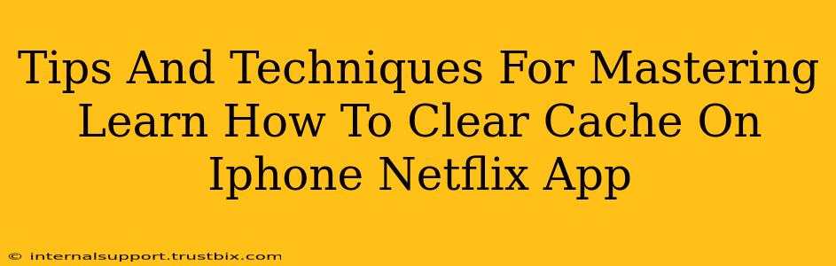 Tips And Techniques For Mastering Learn How To Clear Cache On Iphone Netflix App