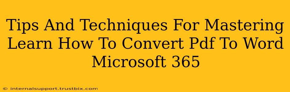 Tips And Techniques For Mastering Learn How To Convert Pdf To Word Microsoft 365