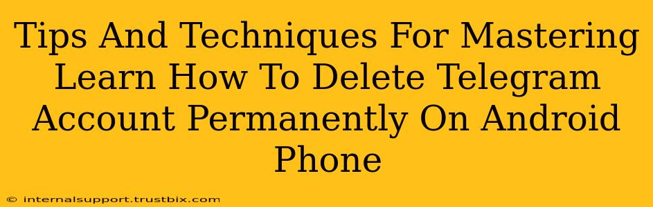 Tips And Techniques For Mastering Learn How To Delete Telegram Account Permanently On Android Phone