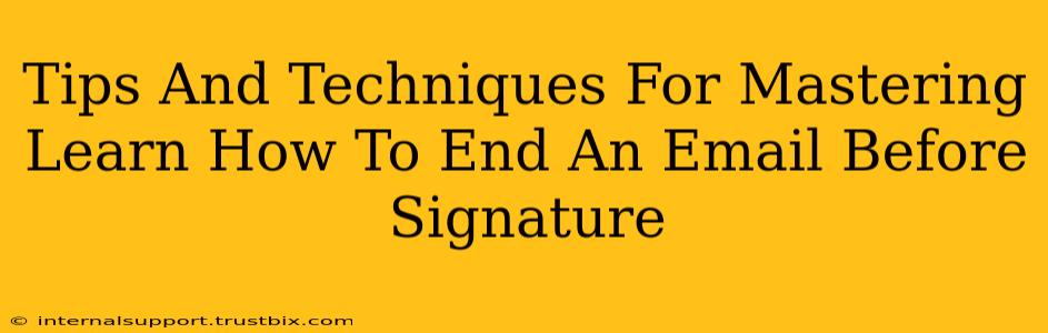 Tips And Techniques For Mastering Learn How To End An Email Before Signature