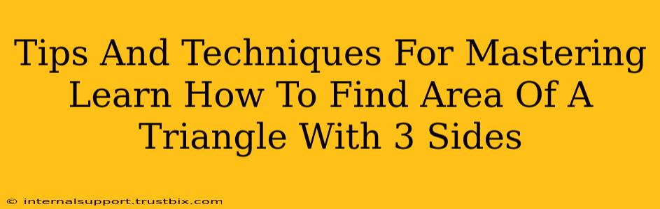 Tips And Techniques For Mastering Learn How To Find Area Of A Triangle With 3 Sides