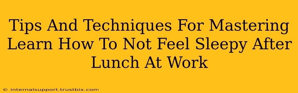 Tips And Techniques For Mastering Learn How To Not Feel Sleepy After Lunch At Work