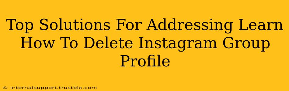 Top Solutions For Addressing Learn How To Delete Instagram Group Profile