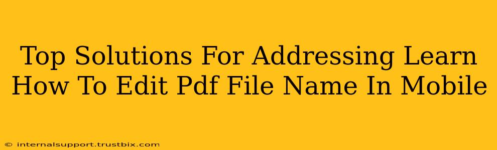 Top Solutions For Addressing Learn How To Edit Pdf File Name In Mobile