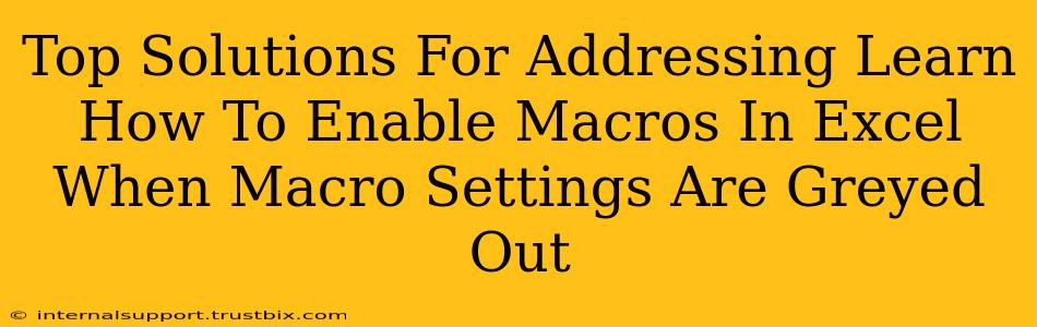 Top Solutions For Addressing Learn How To Enable Macros In Excel When Macro Settings Are Greyed Out