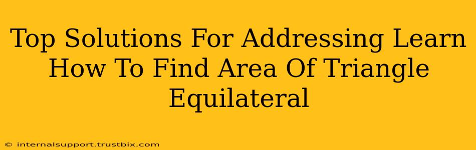 Top Solutions For Addressing Learn How To Find Area Of Triangle Equilateral