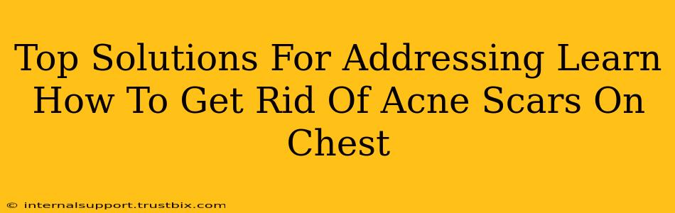 Top Solutions For Addressing Learn How To Get Rid Of Acne Scars On Chest