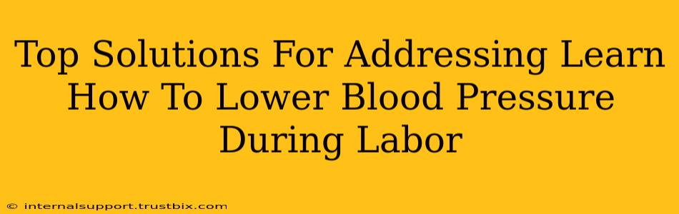 Top Solutions For Addressing Learn How To Lower Blood Pressure During Labor