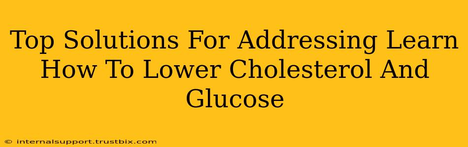 Top Solutions For Addressing Learn How To Lower Cholesterol And Glucose