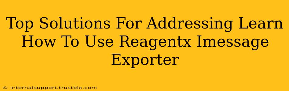 Top Solutions For Addressing Learn How To Use Reagentx Imessage Exporter