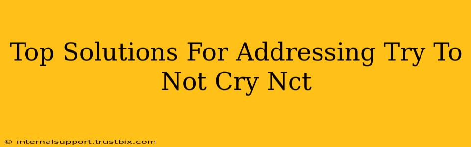 Top Solutions For Addressing Try To Not Cry Nct