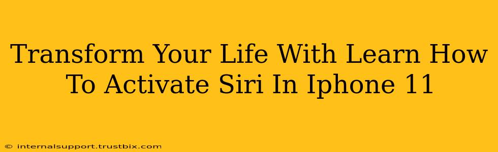 Transform Your Life With Learn How To Activate Siri In Iphone 11