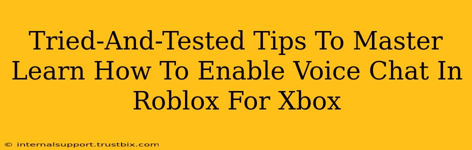 Tried-And-Tested Tips To Master Learn How To Enable Voice Chat In Roblox For Xbox